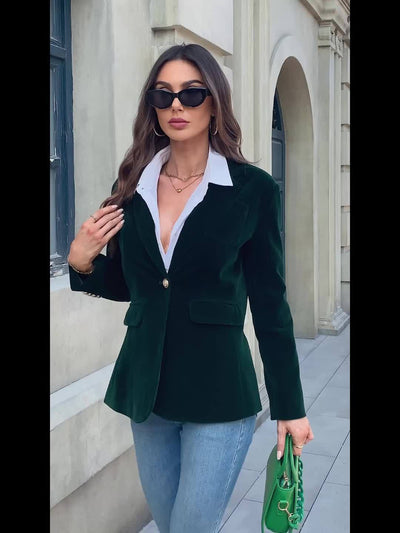 Addison | Women’s Velvet Blazer with Gold Button Accents 5