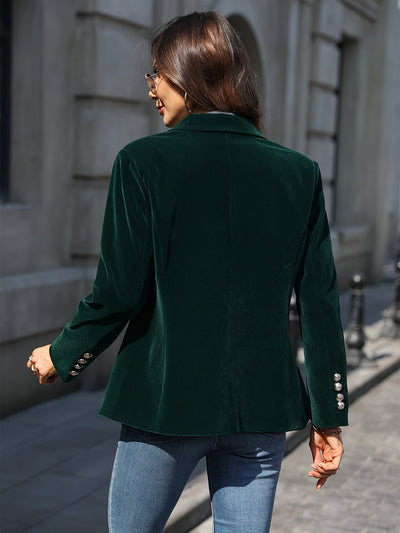 Addison | Women’s Velvet Blazer with Gold Button Accents 6
