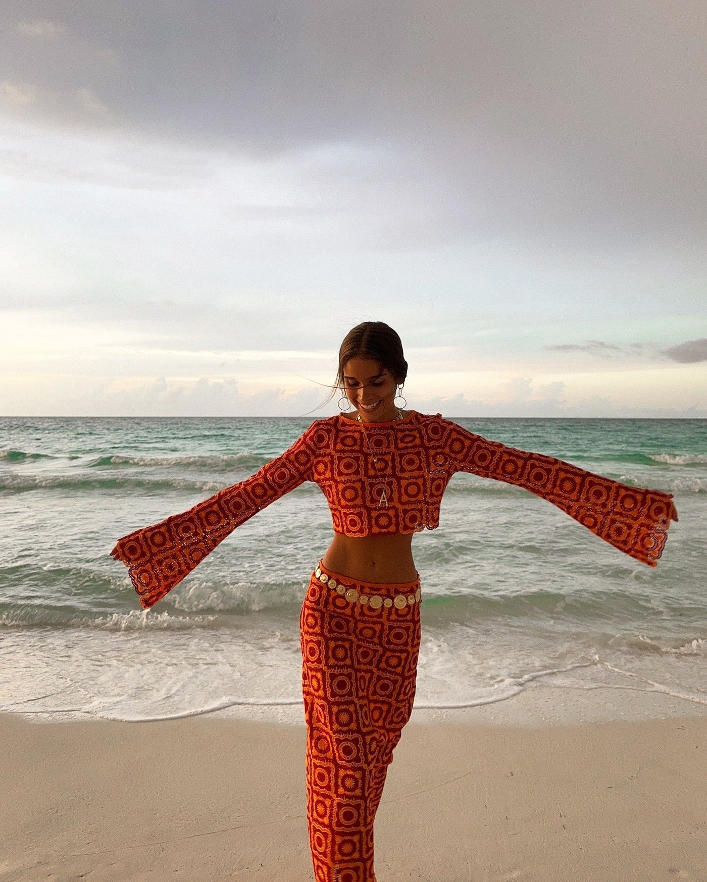 Angela | Women's Maxi Dress Long Sleeve Wrap Set
