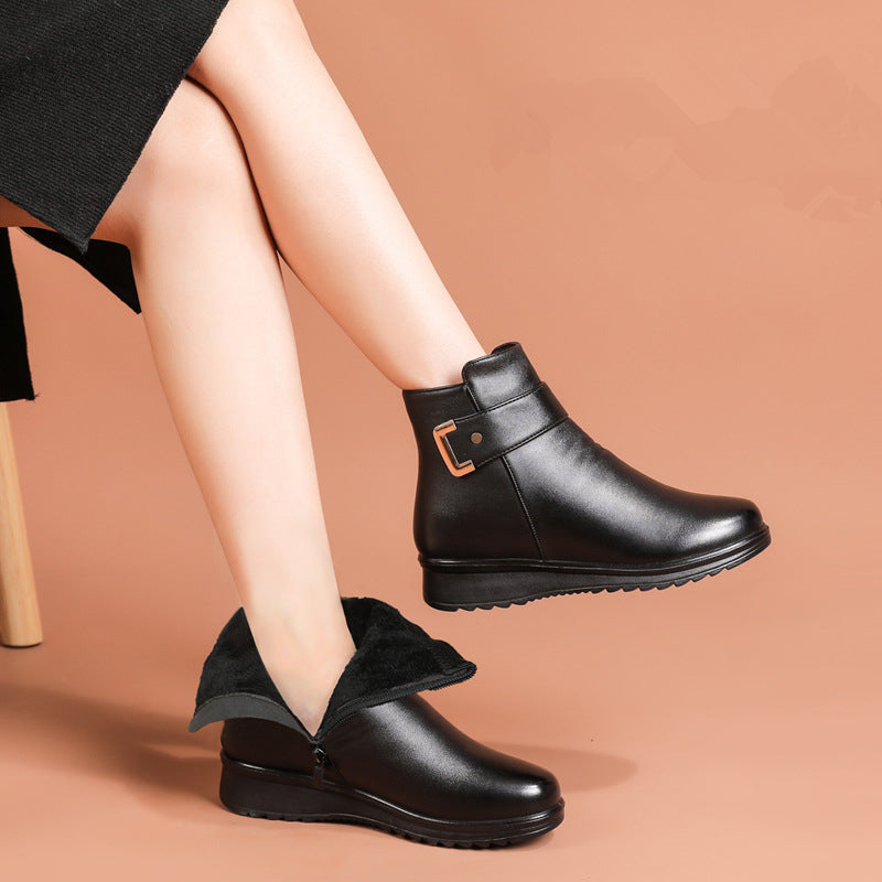 Barbara | Women's Black Plush-Lined Ankle Boots 3