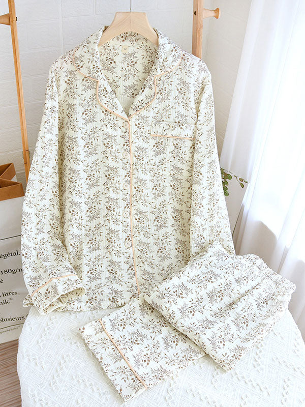 Carla | Women's Pyjama Set Floral Print Cotton 10