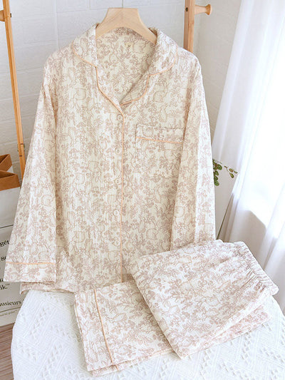 Carla | Women's Pyjama Set Floral Print Cotton 11