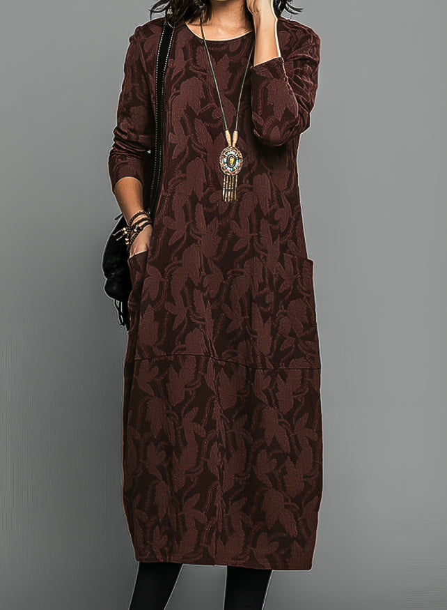 Danielle | Winter Dress with Pockets in Elegant Prints for Women 0