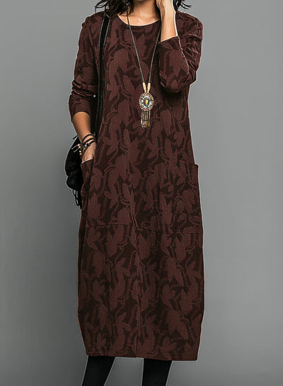 Danielle | Winter Dress with Pockets in Elegant Prints for Women 0
