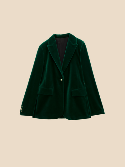 Delilah | Women's Velvet Blazer with Gold-Tone Buttons 3