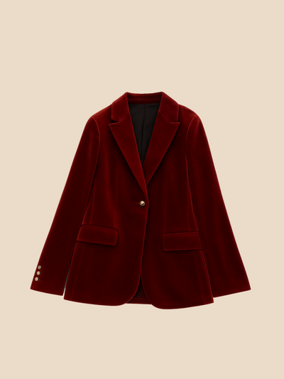 Delilah | Women's Velvet Blazer with Gold-Tone Buttons 6