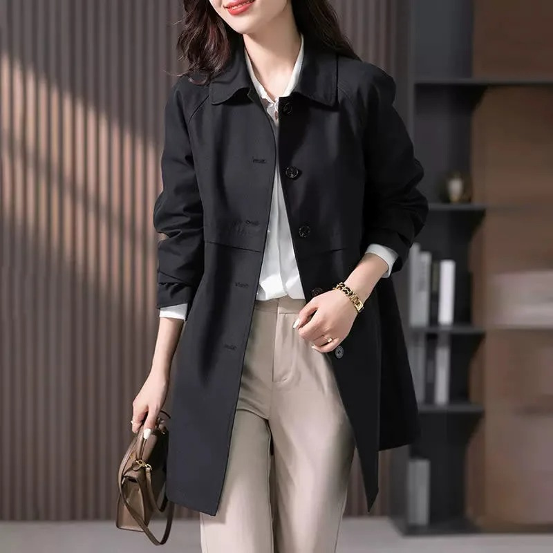 Elise | Women's Short Trench Coat with Single Button Closure 3