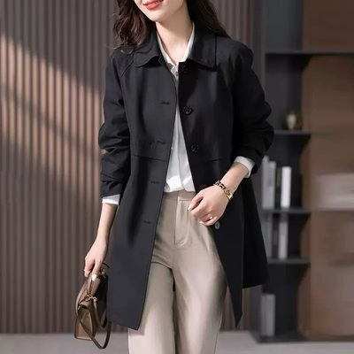 Elise | Women's Short Trench Coat with Single Button Closure 3