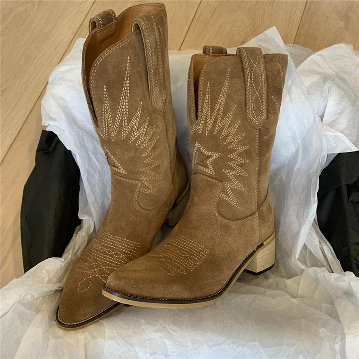 Glossy Pink Cowboy Boots for Women with Embroidery and Side Zipper, Western Style 13