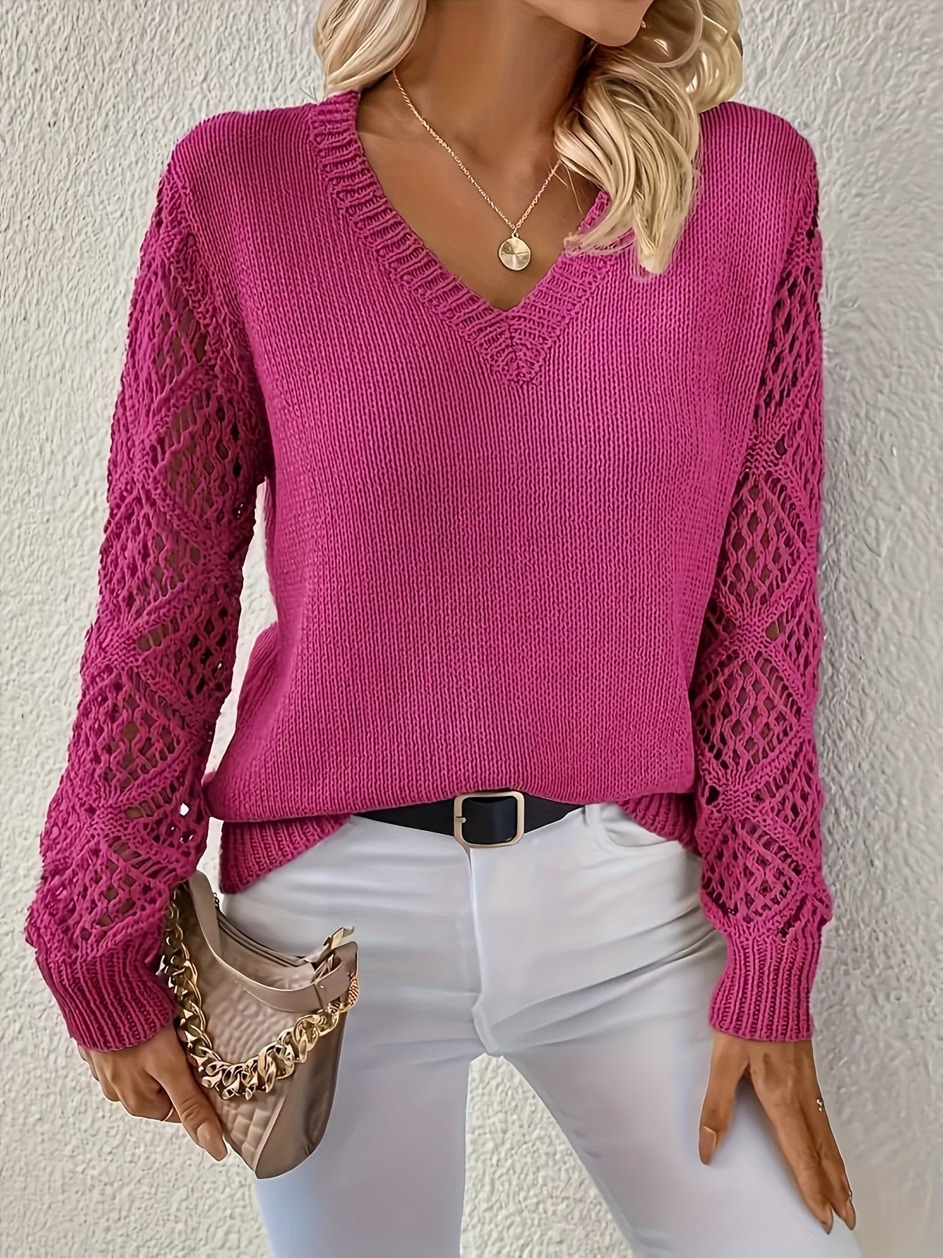 Jemma | Women’s V-Neck Cut-Out Sweater 6
