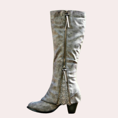 Sophia | Black Heeled Ankle Boots with Zipper Closure 3