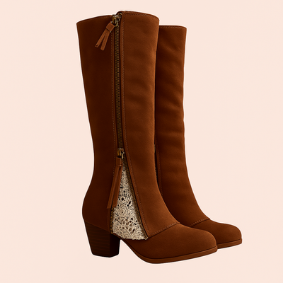 Sophia | Black Heeled Ankle Boots with Zipper Closure 4