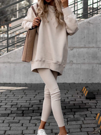 Sophia | Oversized Sweatshirt Set with Crewneck and Dropped Shoulder 0