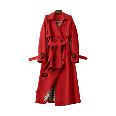 Sophia | Women's Black Double-Breasted Trench Coat with Adjustable Belt 6