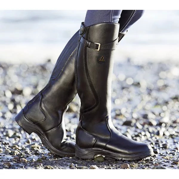 Sophia | Women's Black Knee-High Boots with Buckle Strap 3