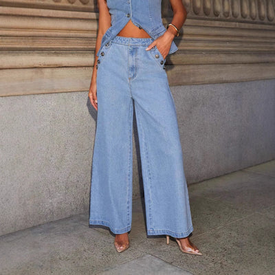 Sophia | Women's Denim Vest with Button-Down Closure 2