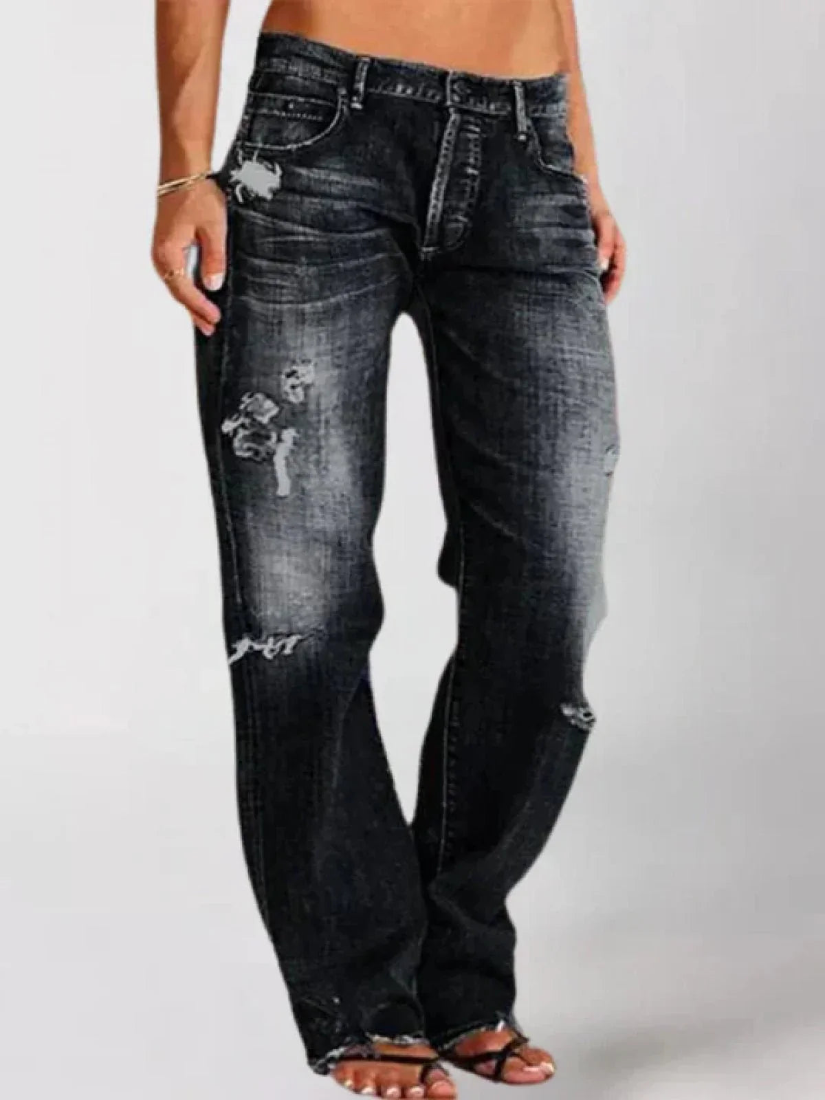 Sophia | Women's Low-Rise Wide-Leg Jeans in Cotton Blend 2