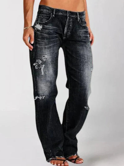 Sophia | Women's Low-Rise Wide-Leg Jeans in Cotton Blend 2