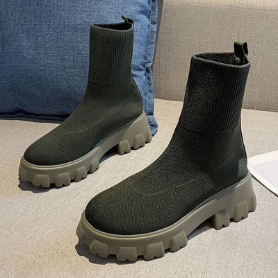 Sophia | Women's Platform Ankle Boots Chunky Lug Sole Stretchy Fit 2