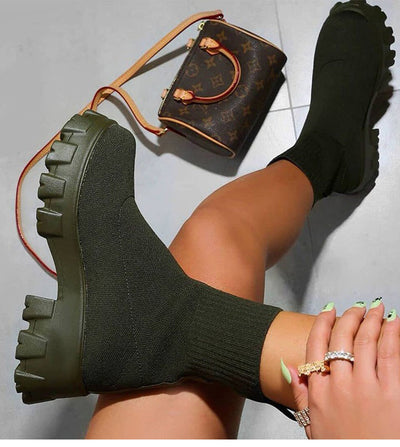 Sophia | Women's Platform Ankle Boots Chunky Lug Sole Stretchy Fit 3