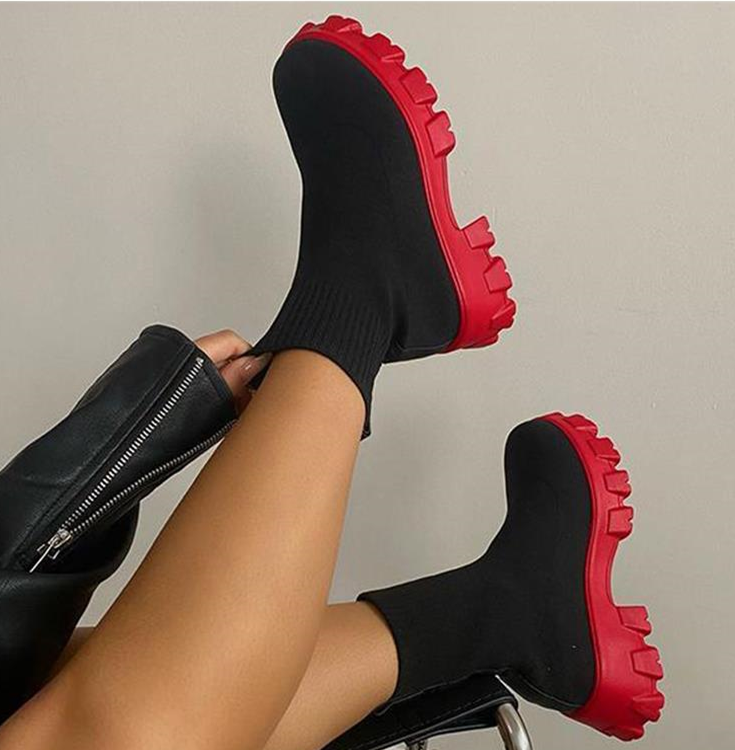 Sophia | Women's Platform Ankle Boots Chunky Lug Sole Stretchy Fit 5