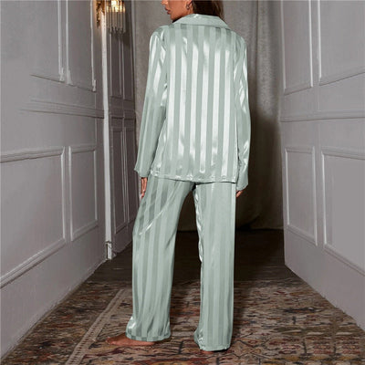 Sophia | Women's Silk Pyjama Set Long Sleeve Button Up with Matching Trousers 2