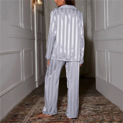 Sophia | Women's Silk Pyjama Set Long Sleeve Button Up with Matching Trousers 6
