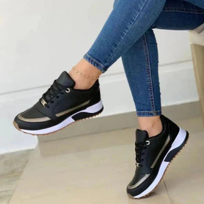Sophia | Women's White Lace-Up Casual Sneakers Lightweight Fit 0