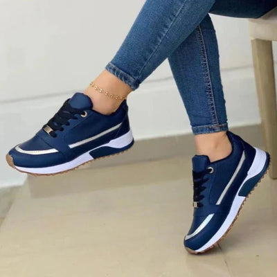 Sophia | Women's White Lace-Up Casual Sneakers Lightweight Fit 1