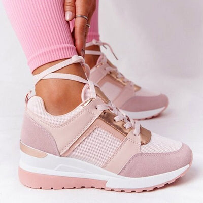 Sophia | Women's White Wedge Sneakers with Hidden Lift 3
