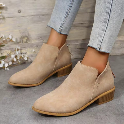 Sophie | Women's Black Ankle Boots with Zipper Closure 10