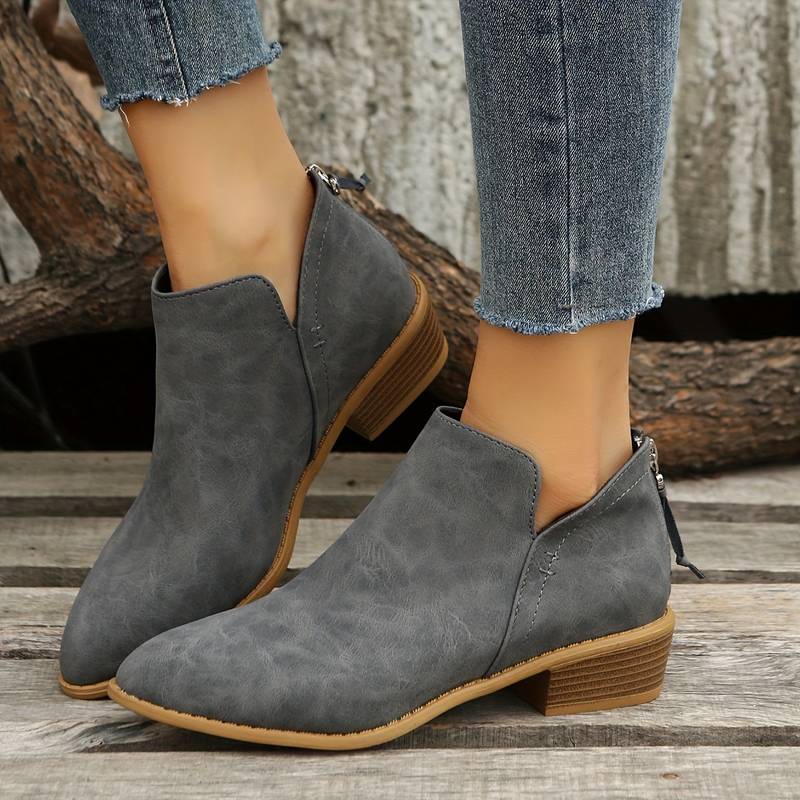 Sophie | Women's Black Ankle Boots with Zipper Closure 2