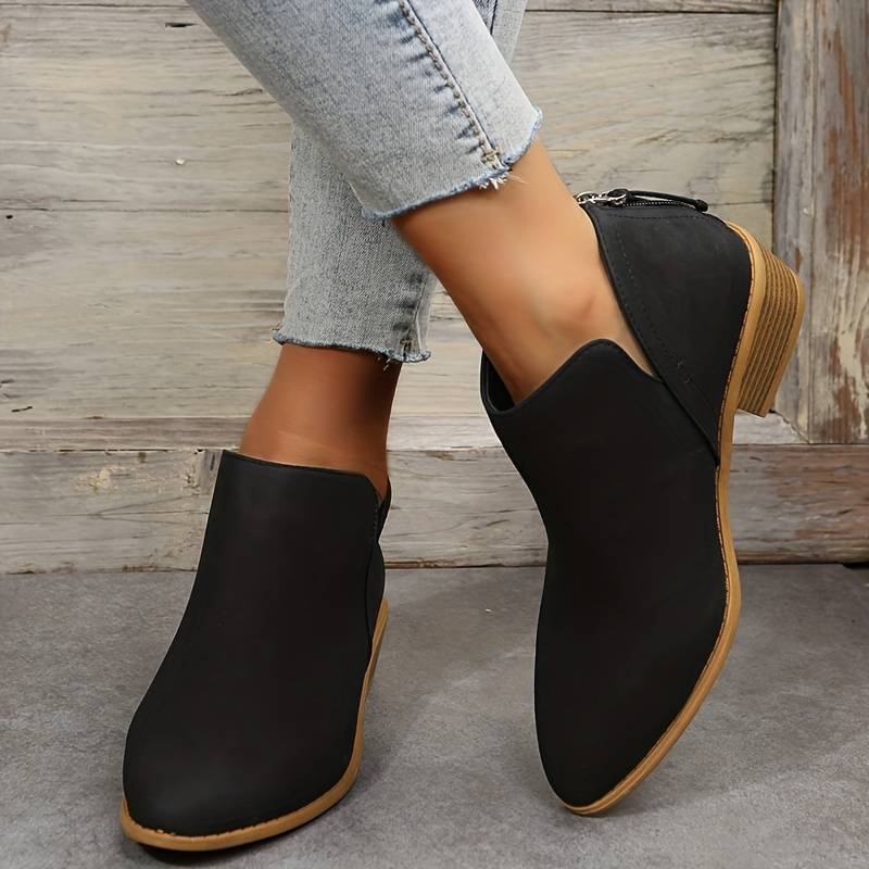 Sophie | Women's Black Ankle Boots with Zipper Closure 6