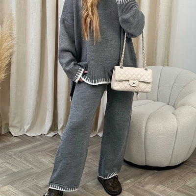 Sophie | Women's Knit Lounge Set with Wide-Leg Pants 10