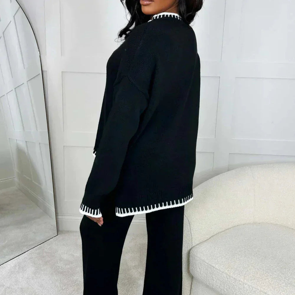 Sophie | Women's Knit Lounge Set with Wide-Leg Pants 6