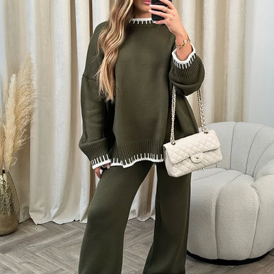 Sophie | Women's Knit Lounge Set with Wide-Leg Pants 9