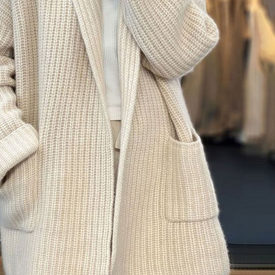 Sophie | Women's Long Knitted Cardigan with Oversized Pockets 2