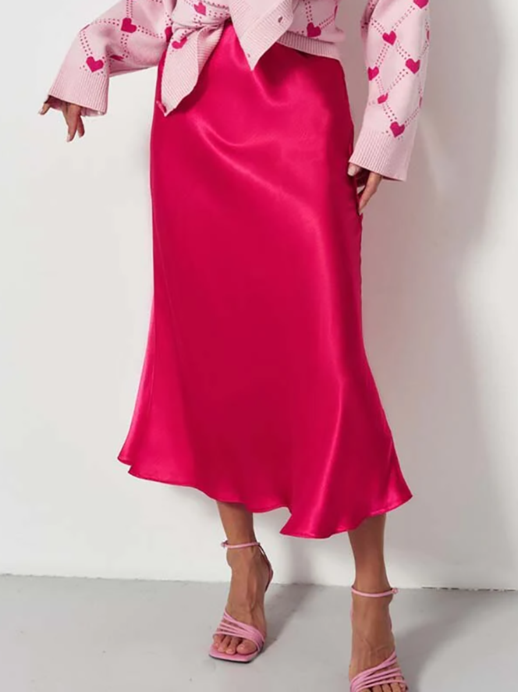 Stacy | Satin Midi Skirt