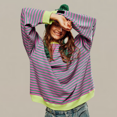 Zoe | Women's Oversized Striped Sweater 2